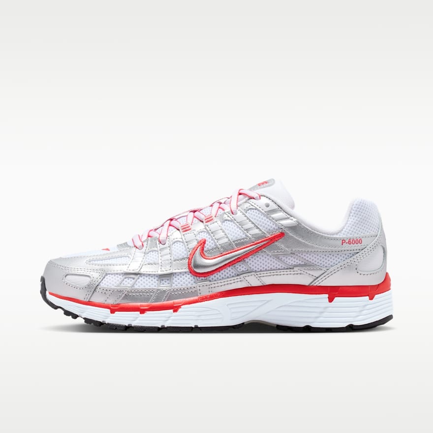 Nike P-6000 white and red sneakers